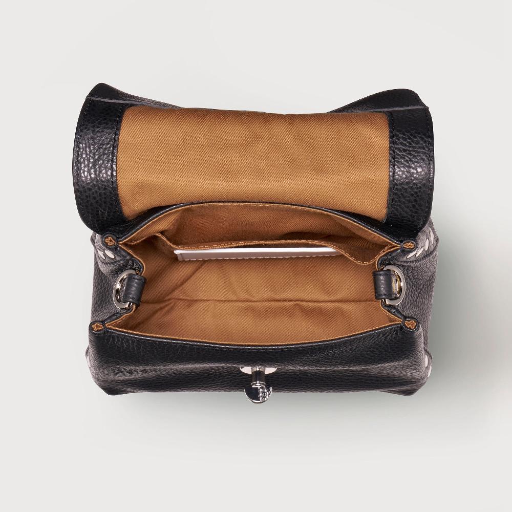 Zanellato BORSA POSTINA® BABY IN PELLE MARTELLATA BLACK NERO | Zanellato Pezzi Unici