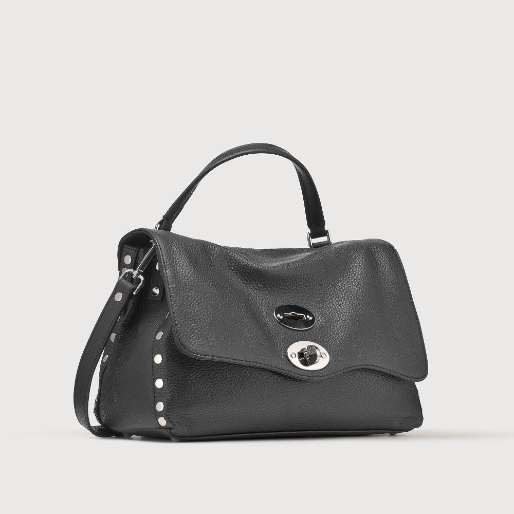 Zanellato BORSA POSTINA® SMALL IN PELLE MARTELLATA BLACK NERO | Zanellato Soddisfazione Garantita