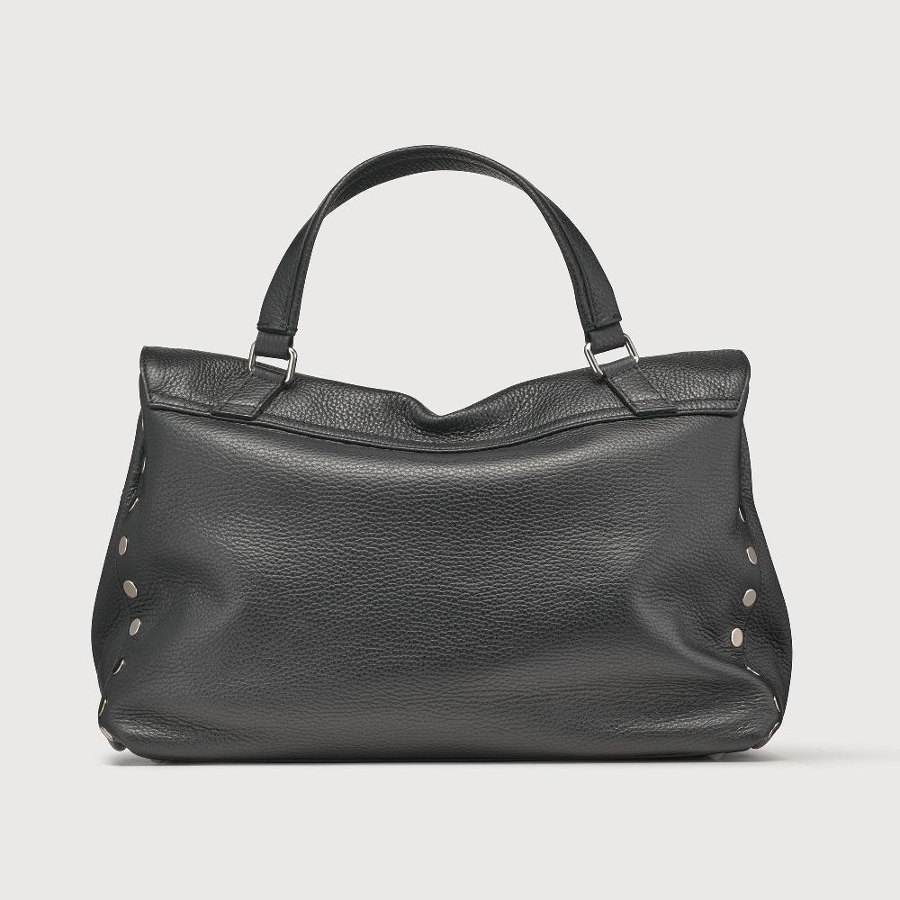 Zanellato BORSA POSTINA® MEDIUM IN PELLE MARTELLATA BLACK NERO | Zanellato Qualità Garantita
