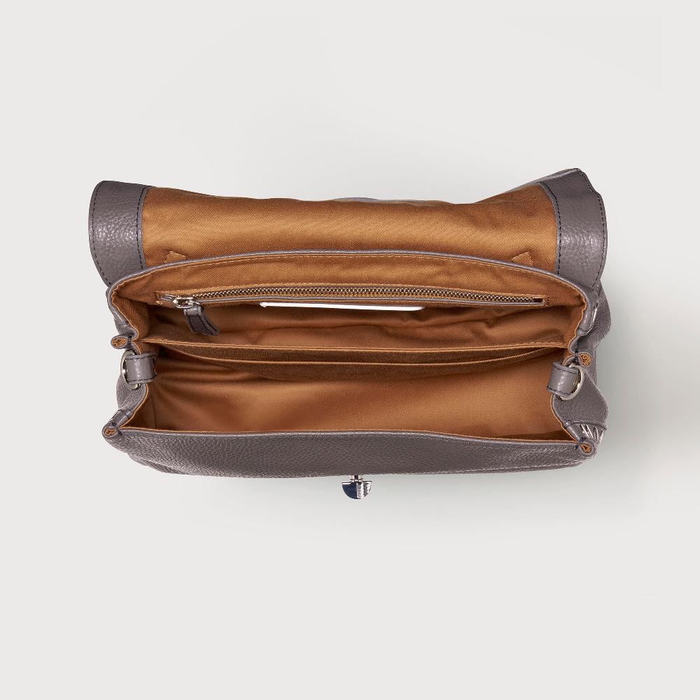 Zanellato BORSA POSTINA® SMALL IN PELLE MARTELLATA GREY MONTEBIANCO | Zanellato Negozi Online