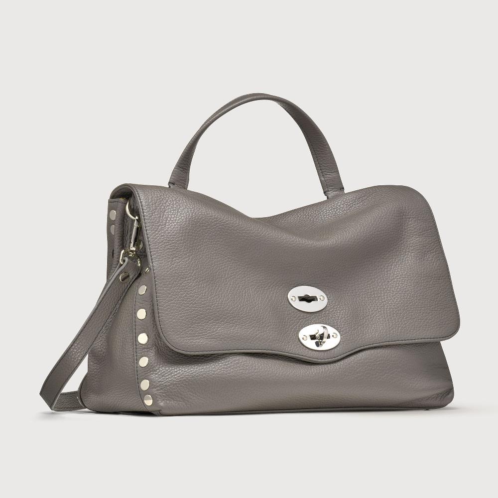 Zanellato BORSA POSTINA® MEDIUM IN PELLE MARTELLATA GREY MONTEBIANCO | Zanellato Soddisfazione Garantita