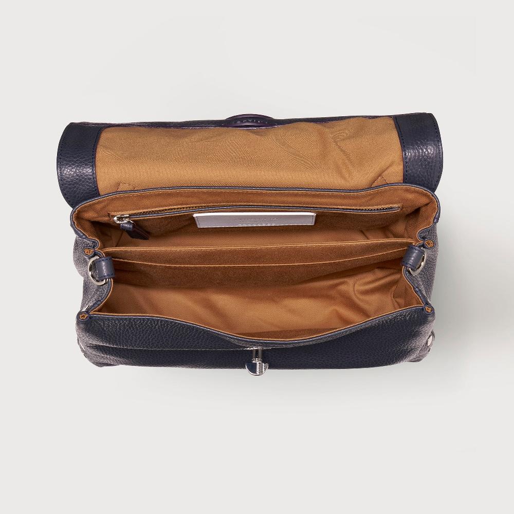 Zanellato BORSA POSTINA® SMALL IN PELLE MARTELLATA DARK NAVY | Zanellato Fino Al -60%