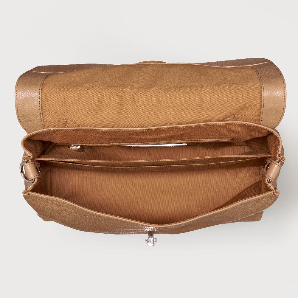 Zanellato BORSA POSTINA® MEDIUM IN PELLE MARTELLATA BROWN CAPPUCCINO | Zanellato Sconto