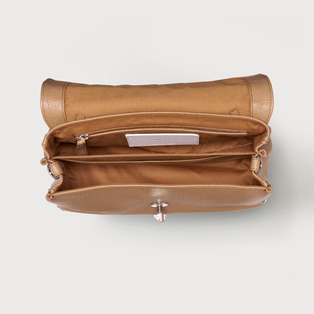 Zanellato BORSA POSTINA® SMALL IN PELLE MARTELLATA BROWN CAPPUCCINO | Zanellato Offerta