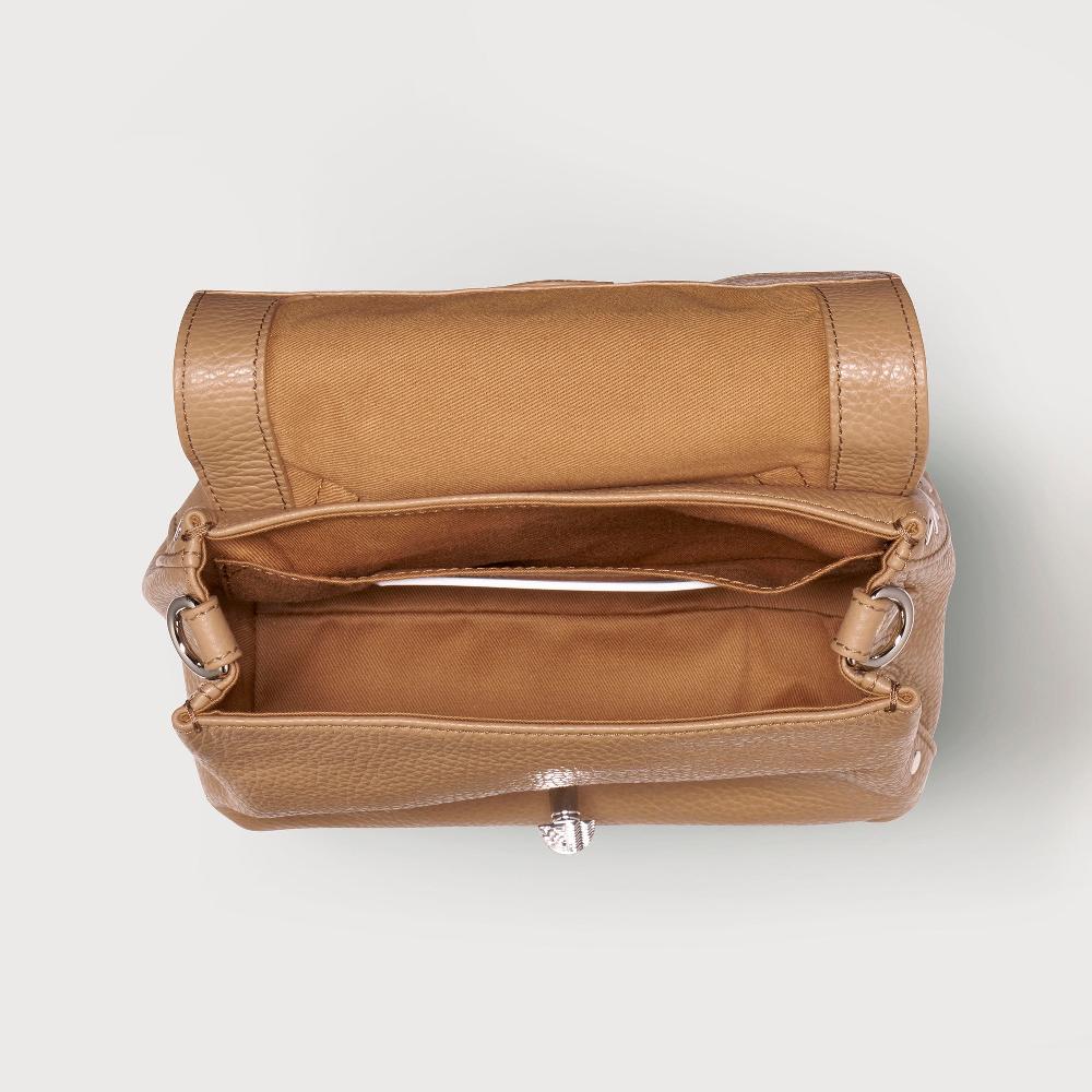 Zanellato BORSA POSTINA® BABY IN PELLE MARTELLATA BROWN CAPPUCCINO | Zanellato Online