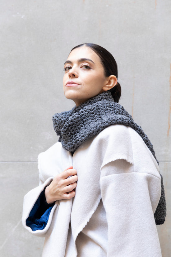 ﻿Zerobarracento Hand-knitted wool scarf Vendite Flash