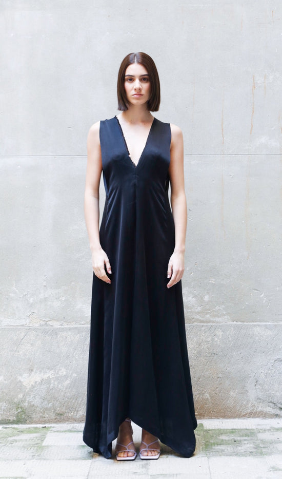 ﻿Zerobarracento Sleeveless Bemberg Maxi Dress Esporta salva