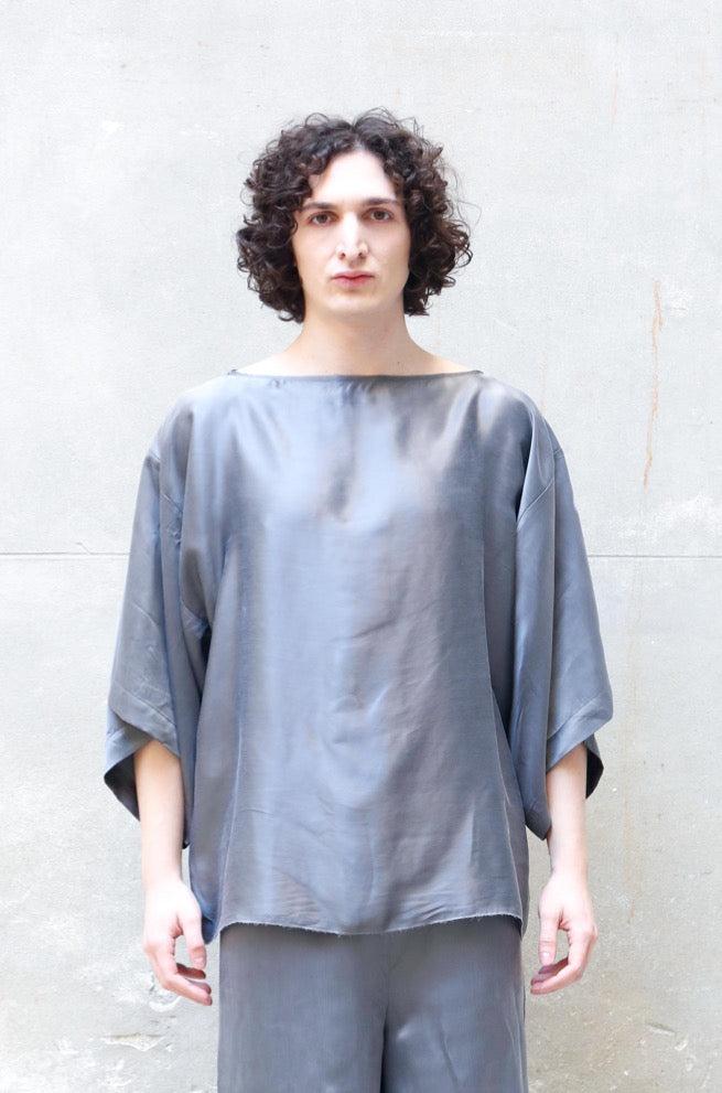 ﻿Zerobarracento Half-Sleeve Bemberg Blouse