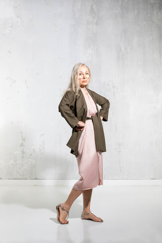 ﻿Zerobarracento TSUKESAGE BLAZER - Lilac Gray/Olive Novità