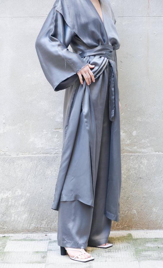 ﻿Zerobarracento Low Waist Long Wide Pants 100% Bemberg In Vendita