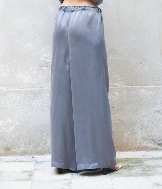 ﻿Zerobarracento Low Waist Long Wide Pants 100% Bemberg In Vendita