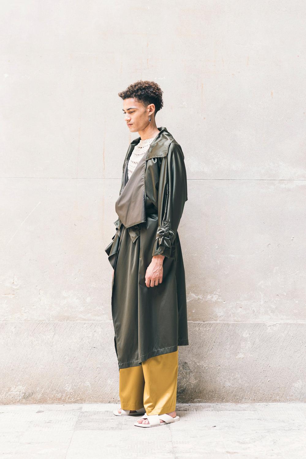 ﻿Zerobarracento ANDREA Newlife Trench - Olive/Black