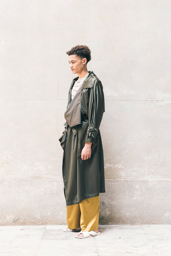 ﻿Zerobarracento ANDREA Newlife Trench - Olive/Black Spedizione Gratuita