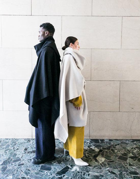 ﻿Zerobarracento Midi recycled wool cape Pezzi Unici