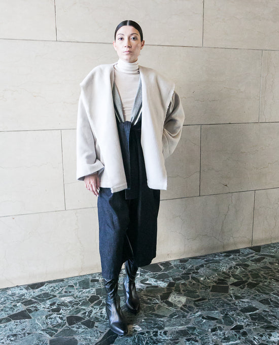 ﻿Zerobarracento Chiara recycled white wool jacket Offerta