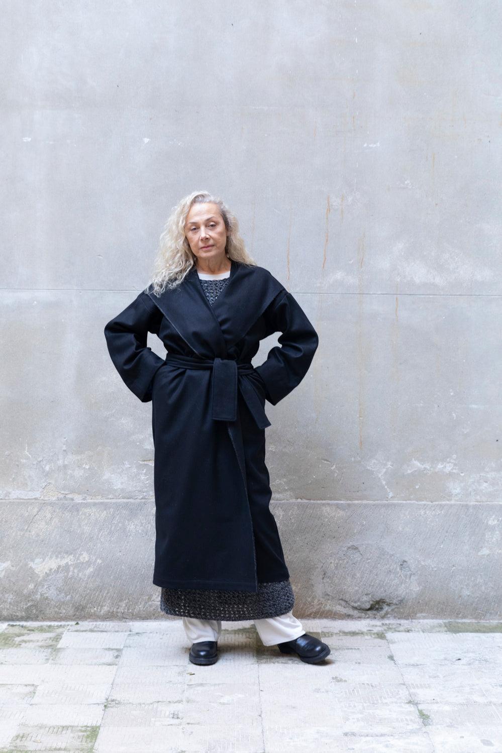 ﻿Zerobarracento Recycled Wool Long Overcoat