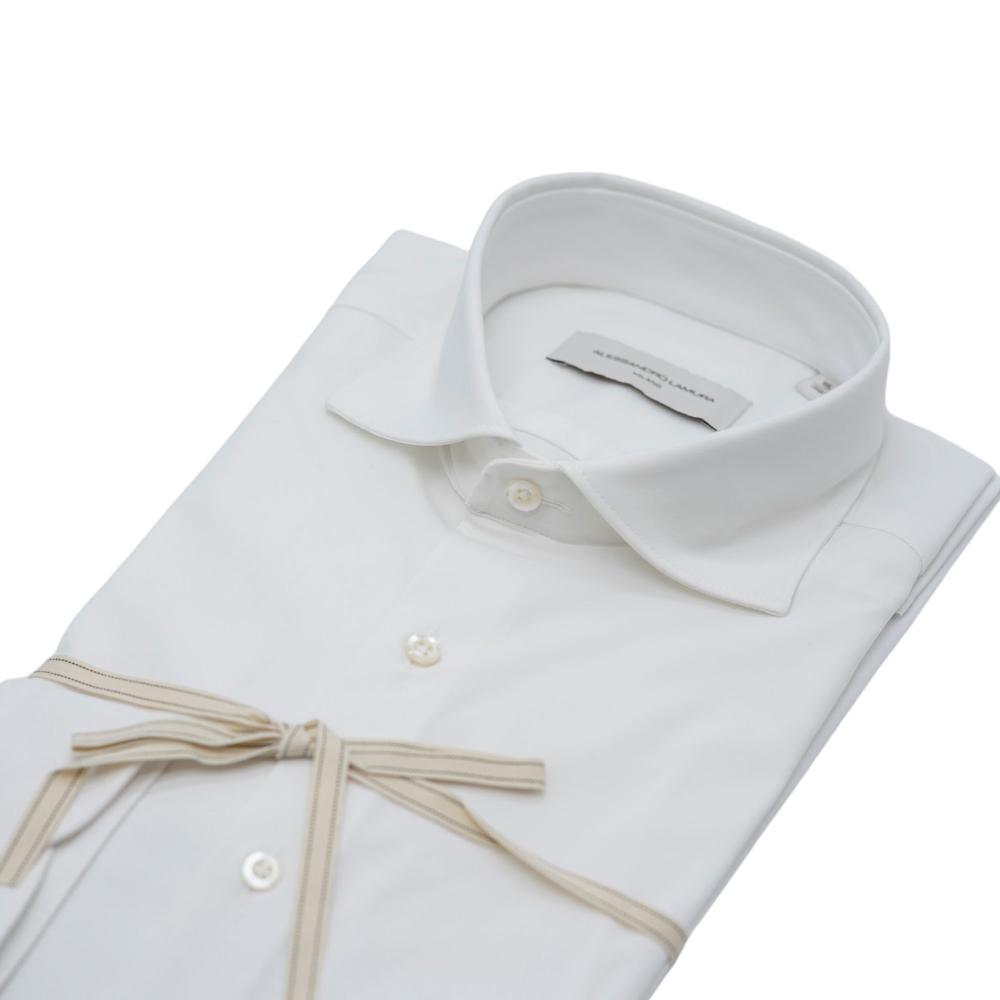 Alessandro Lamura Camicia Tinta Unita bianca – Collo Francese Italy