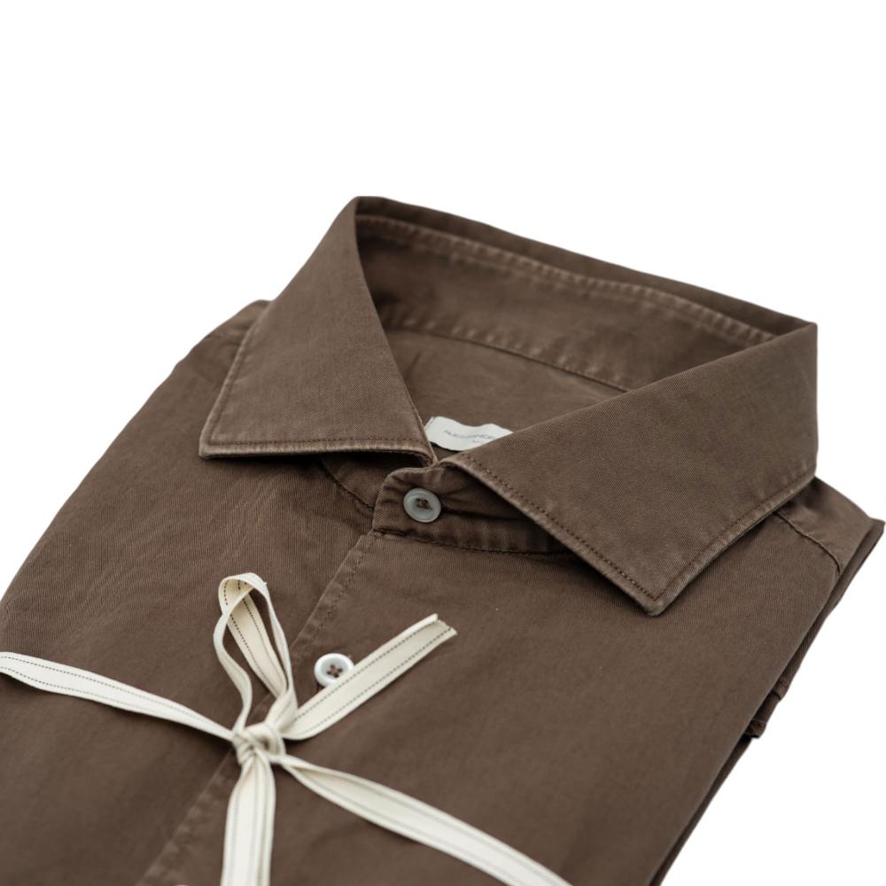 Alessandro Lamura Camicia in Gabardine Tinta in Capo Fango Sottocosto