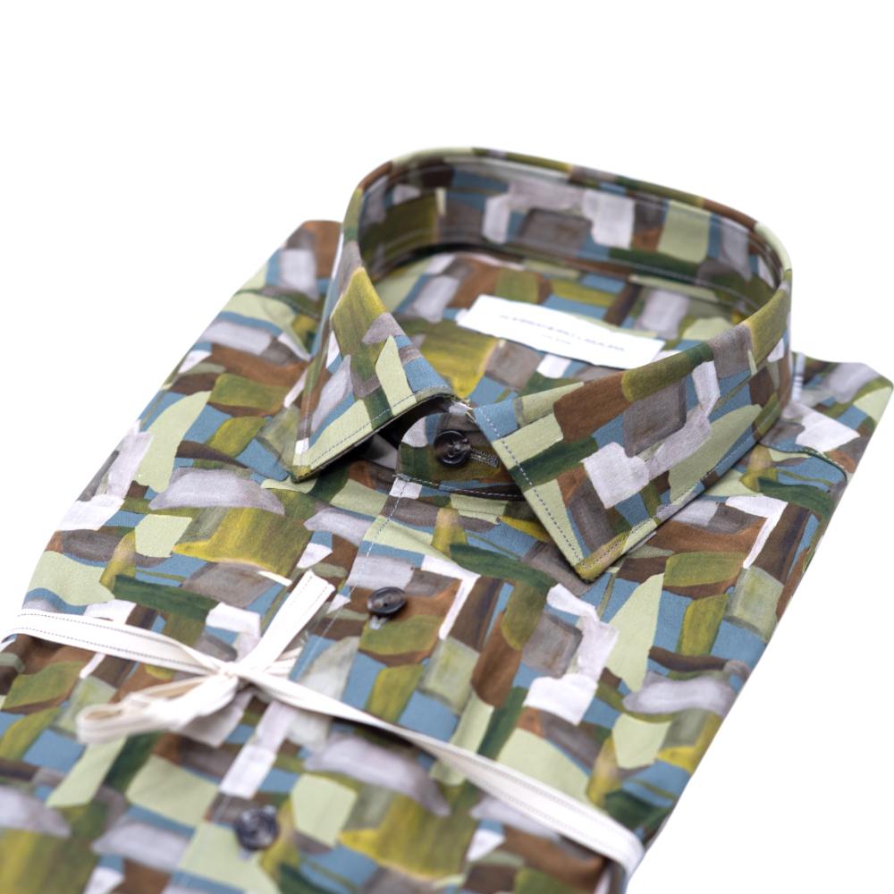 Alessandro Lamura Camicia Multicolore con Motivo Astratto a Blocchi Online