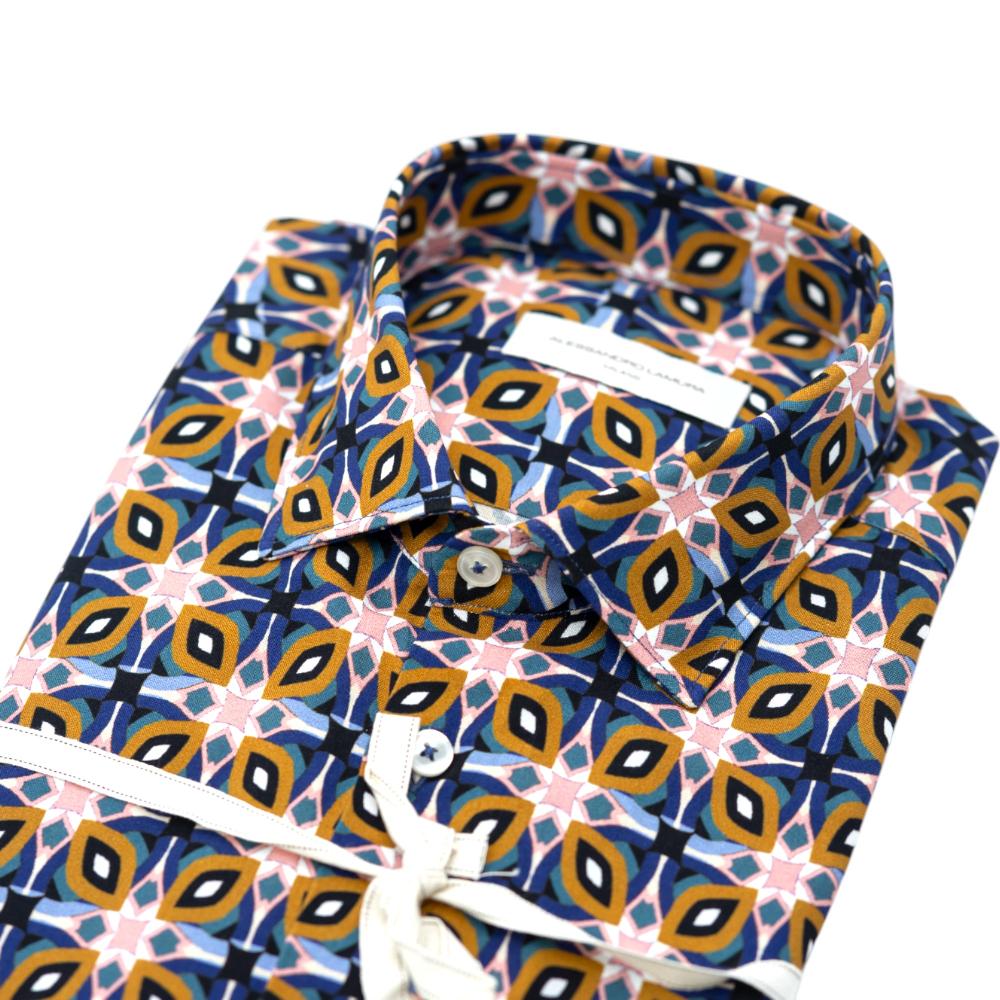Alessandro Lamura Camicia Multicolore con Motivo Geometrico Offerte