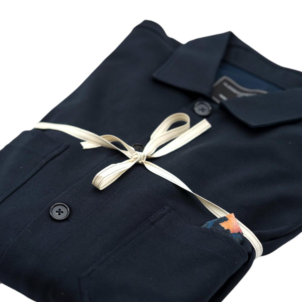 Alessandro Lamura Camicia Overshirt Blu Scuro con Dettaglio Fantasia a Contrasto I Più Venduti