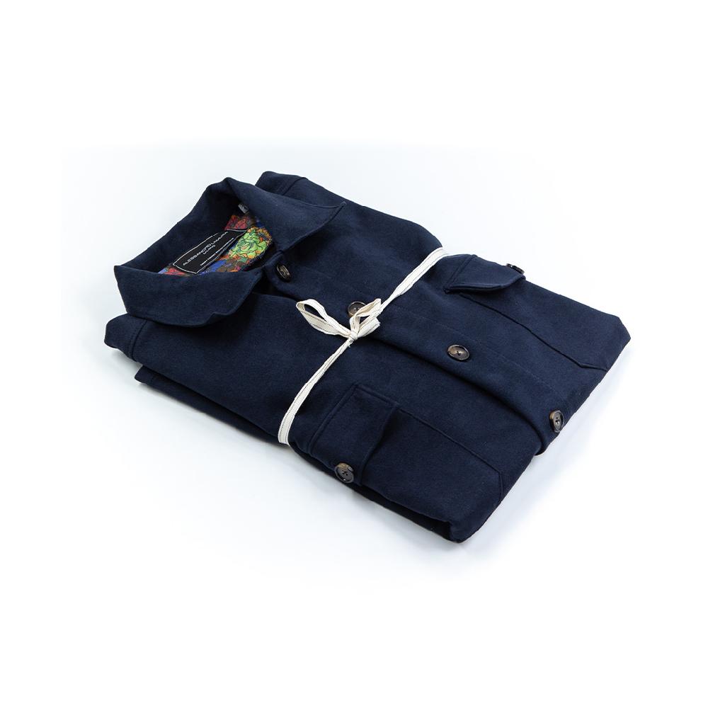 Alessandro Lamura Camicia Overshirt in Daino – Collo Italiano con contrasti Spedizione Gratuita