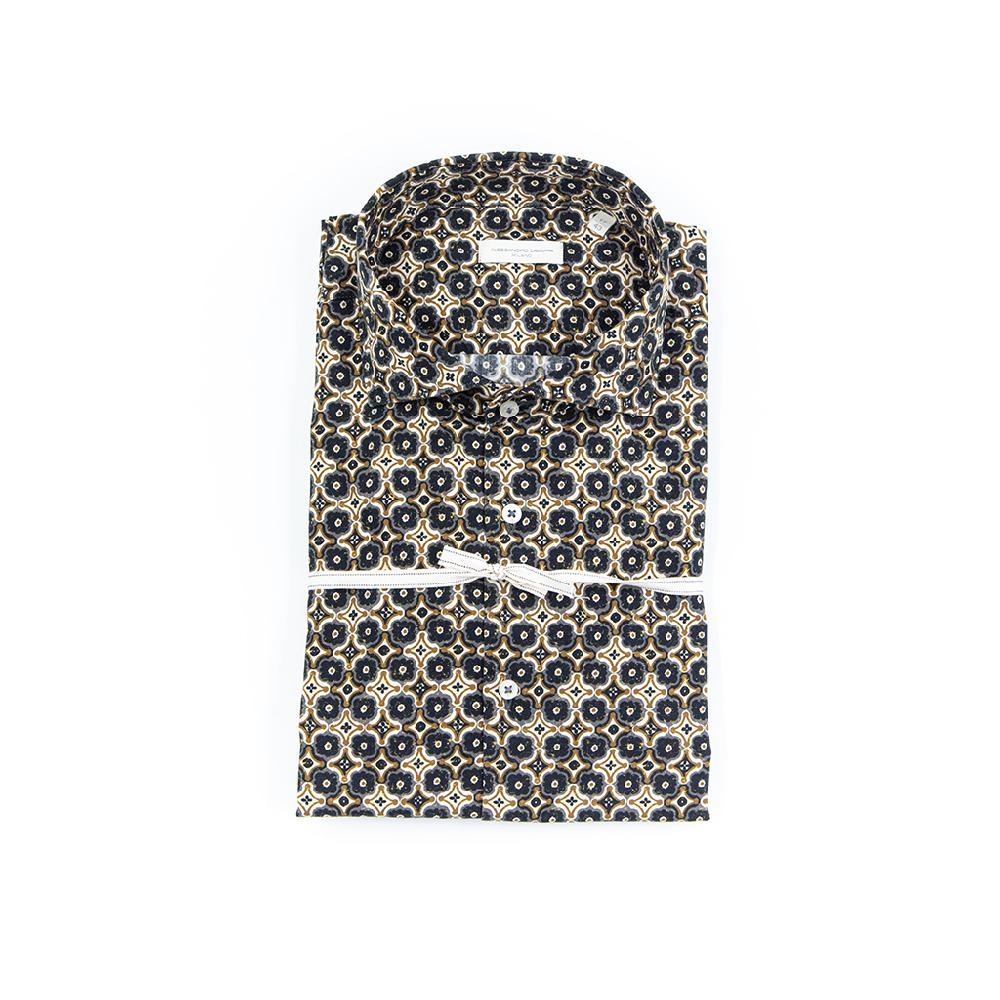 Alessandro Lamura Camicia Di Cotone Stampa Geometrica – Collo francese Novità