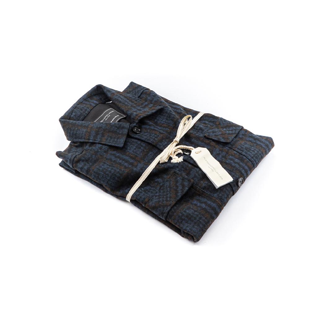 Alessandro Lamura Camicia Overshirt Pied de Poule – Collo Italiano Saldi Di Fabbrica