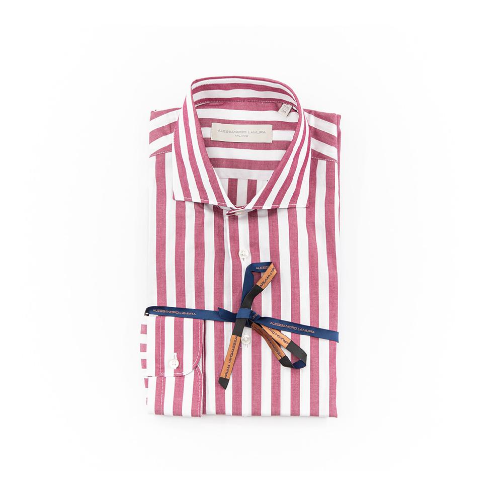 Alessandro Lamura Camicia Di Cotone Rigata – Collo francese I Più Venduti