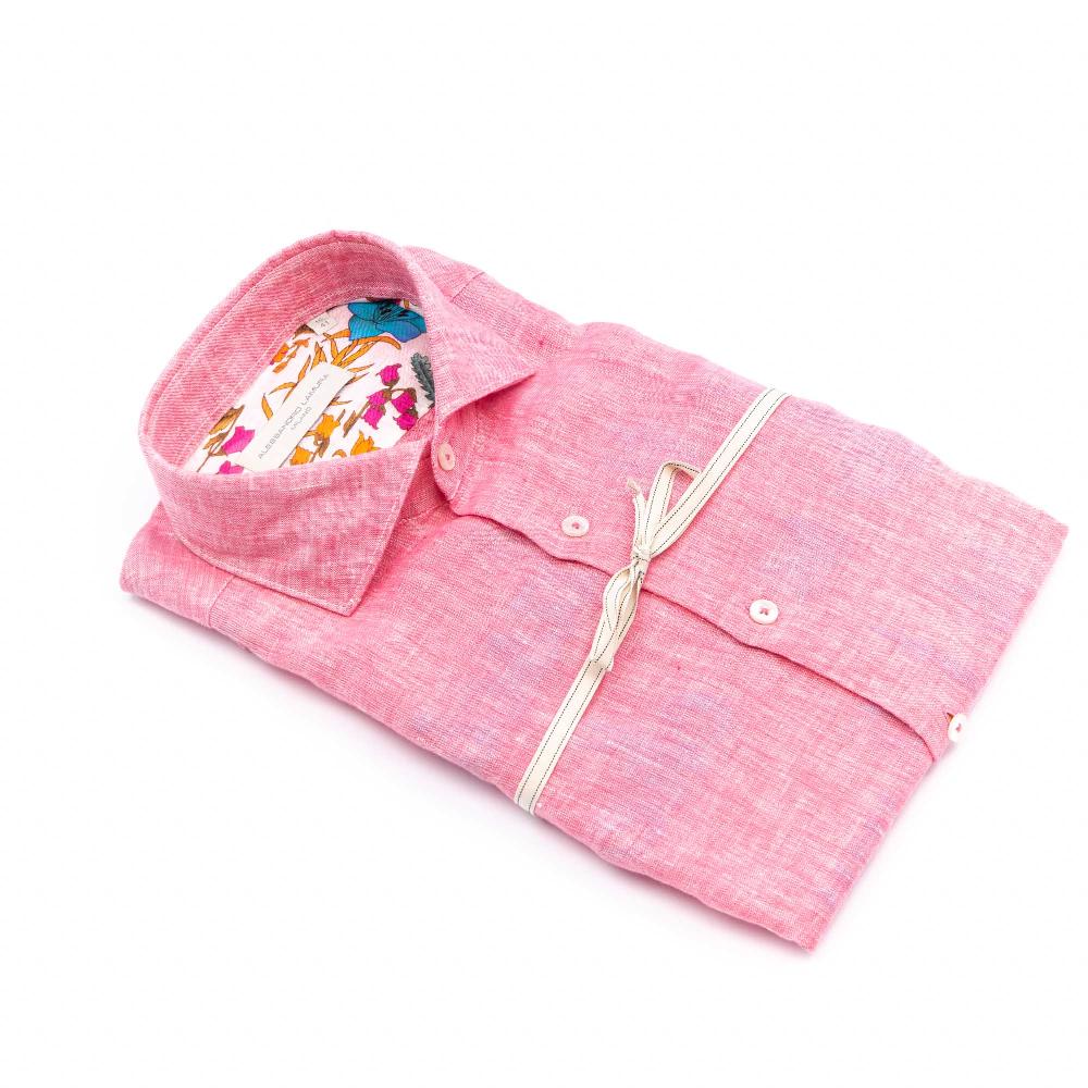 Alessandro Lamura Camicia Ricamata Con Collo Francese Promozione