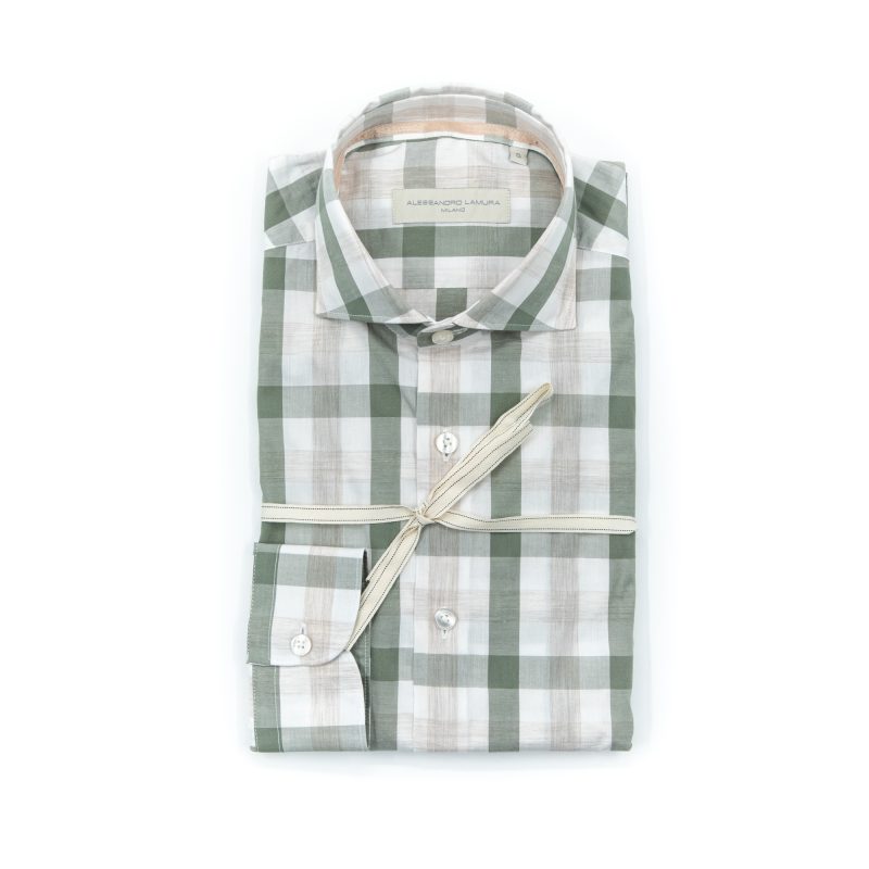 Alessandro Lamura Check- Camicia Quadri – 100%cotone – Collo Francese