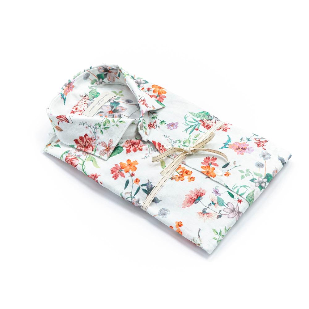 Alessandro Lamura Camicia Floreale Collo Francese In Saldo
